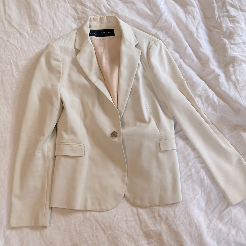 Zara white blazer
